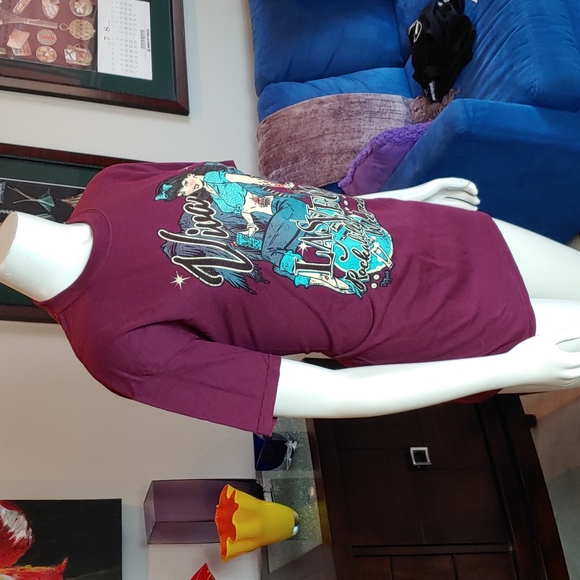 Womens Viva Las Vegas Rockabilly Weekend  Sz M Red/Maroon Tee Shirt 100% Cotton - Picture 4 of 13